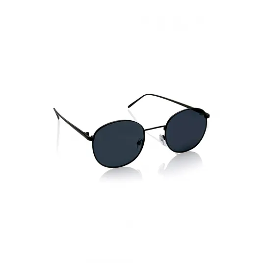 Marc Lauder, Ochelari de soare rotunzi unisex cu lentile polarizate, Negru, 49-21-145
