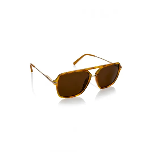 Marc Lauder, Ochelari de soare unisex cu lentile polarizate, Auriu, Portocaliu, 56-17-145