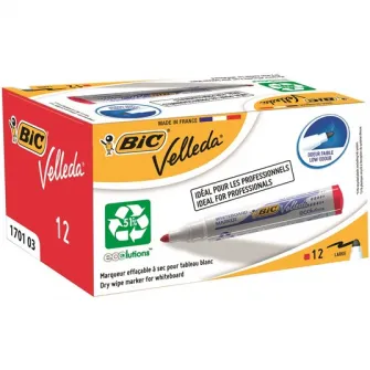 Marker Bic ECO Velleda 1701 rosu, 12 buc/cutie
