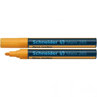 Marker cu creta lichida Deco Schneider 265, 1-3 mm, Portocaliu
