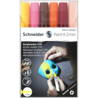 Marker cu vopsea acrilica Schneider Paint-It 310, 2 mm, 6buc/set3