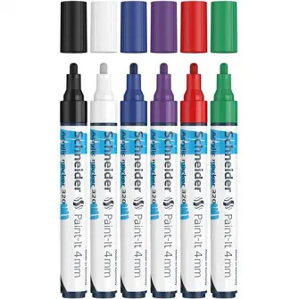 Marker cu vopsea acrilica Schneider Paint-It 320, 4 mm, 6buc/set1