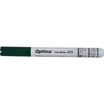 Marker cu vopsea Optima Paint 3713, varf rotund 2 mm, grosime scriere 1-2mm, Verde