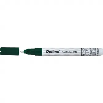 Marker cu vopsea Optima Paint 3713, varf rotund 2 mm, grosime scriere 1-2mm, Verde