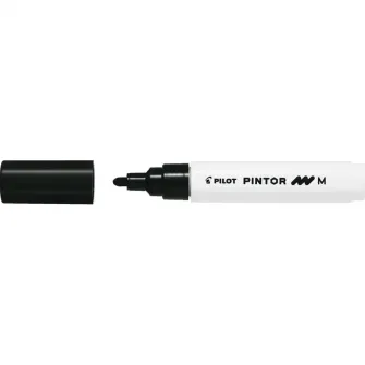 Marker cu vopsea Pilot Pintor negru, varf mediu