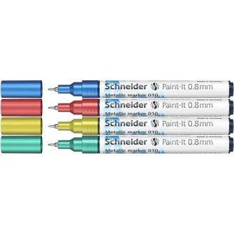 Marker metalic Schneider Paint-It 010 0,8mm, 4buc/set2