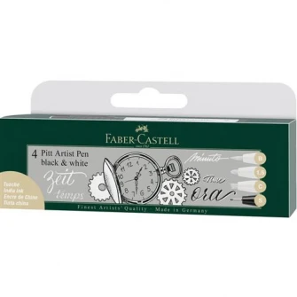 Markere Pitt Artist Pen Faber-Castell, 4 buc/set