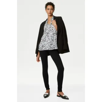 Marks & Spencer, Colanti cu talie inalta, Negru, 14
