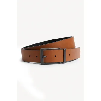Marks & Spencer, Curea din piele ecologica, Caramel, 102
