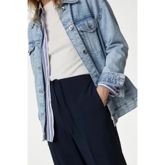 Marks & Spencer, Pantaloni ampli cu talie inalta, Albastru ultramarin, 18