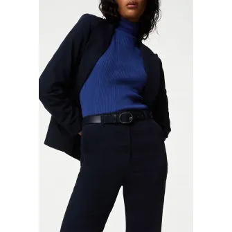 Marks & Spencer, Pantaloni chino cu croiala dreapta, Albastru ultramarin, 6