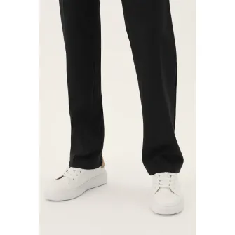 Marks & Spencer, Pantaloni cu croiala dreapta si talie inalta, Negru, 8