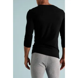 Marks & Spencer, Set de bluze de casa cu decolteu la baza gatului - 2 piese, Negru, XL