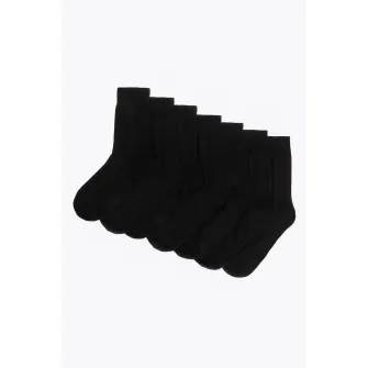 Marks & Spencer, Set de sosete cu model uni - 7 perechi, Negru, 6-8.5