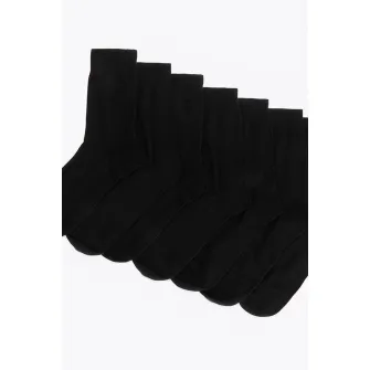Marks & Spencer, Set de sosete cu model uni - 7 perechi, Negru, 6-8.5