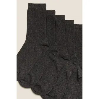 Marks & Spencer, Set de sosete lungi pana la glezna - 7 perechi, Gri inchis, 26-30.5 EU