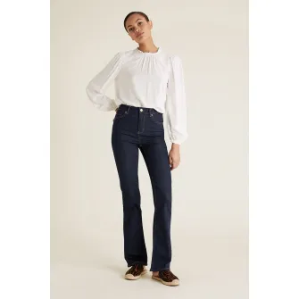Marks  Spencer, Blugi bootcut cu talie inalta Eva, Albastru inchis, 6