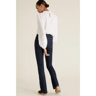 Marks  Spencer, Blugi bootcut cu talie inalta Eva, Albastru inchis, 6