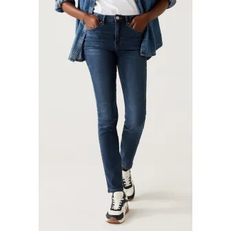 Marks  Spencer, Blugi slim fit cu talie inalta, Albastru, 12