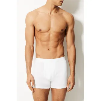 Marks  Spencer, Boxeri de bumbac cu talie medie, Alb, L