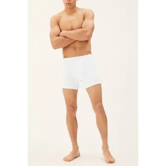 Marks  Spencer, Boxeri de bumbac cu talie medie, Alb, L