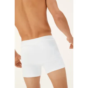 Marks  Spencer, Boxeri de bumbac cu talie medie, Alb, L