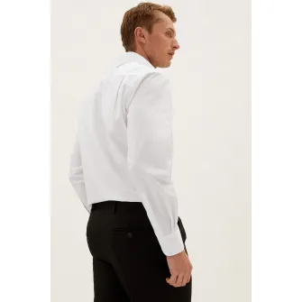 Marks  Spencer, Camasa regular fit din amestec de bumbac, Alb, 15.5