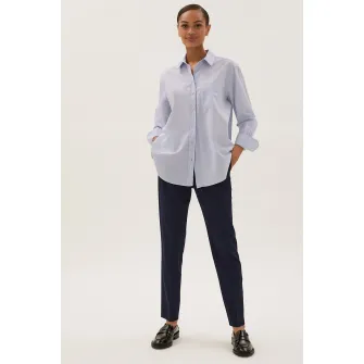 Marks  Spencer, Pantaloni crop slim fit, Bleumarin, 12-Long