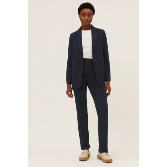 Marks  Spencer, Pantaloni cu croiala dreapta si talie inalta, Bleumarin, 8