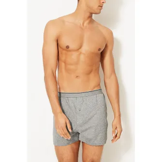 Marks  Spencer, Set de boxeri din bumbac - 5 perechi, Negru, Gri melange, Bleumarin, M