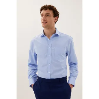 Marks  Spencer, Set de camasi regular fit - 3 piese, Albastru deschis, 16