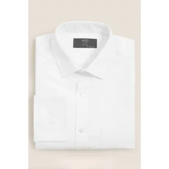 Marks  Spencer, Set de camasi regular fit cu maneci lungi - 3 piese, Alb, 15