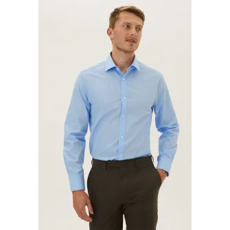 Marks  Spencer, Set de camasi slim fit - 3 piese, Albastru deschis, 15.5