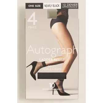 Marks  Spencer, Sosete scurte semitransparente - 15 DEN, Negru stins, One Size