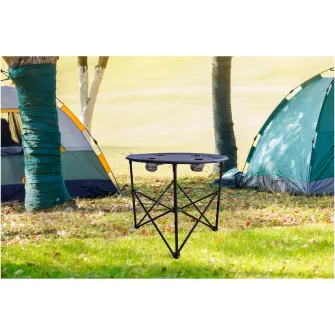 Masa camping cu suport pahare Kring, 70x70x60 cm, antracit