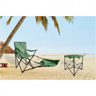 Masa camping cu suport pahare Kring, 70x70x60 cm, forest green