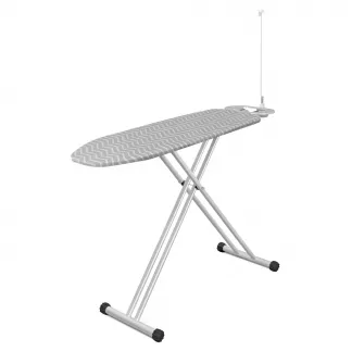 Masa de calcat Kring Pro Confort, cu priza electrica si antena, 38 x 120 cm, Gri/Alb
