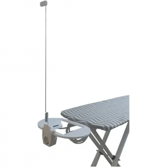 Masa de calcat Kring Pro Confort, cu priza electrica si antena, 38 x 120 cm, Gri/Alb