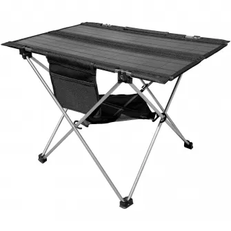 Masa de camping cu incarcare solara Technaxx TX-251, 20 W, pliabila, dimensiune 60.8 x 40.5 x 42 cm, 1xUSB-A, 1xUSB-C, negru