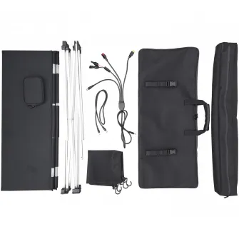 Masa de camping cu incarcare solara Technaxx TX-252, 60 W, dimensiune 80.5 x 66 x 56 cm, pliabila, 2xUSB-A, 1xUSB-C, 1xDC5521, negru