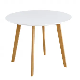 Masa rotunda Kring Stockholm, MDF / Lemn, 90x75 cm, Alb