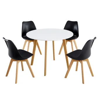 Masa rotunda Kring Stockholm, MDF / Lemn, 90x75 cm, Alb