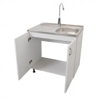 Masca chiuveta Tender Badenmob, 80x50x80 (pentu chiuveta 80x50 cm), 2 usi, PAL, Alb