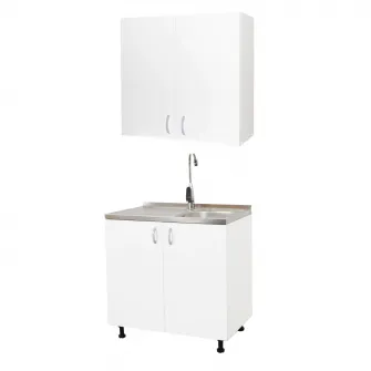 Masca chiuveta Tender Badenmob, 80x50x80 (pentu chiuveta 80x50 cm), 2 usi, PAL, Alb