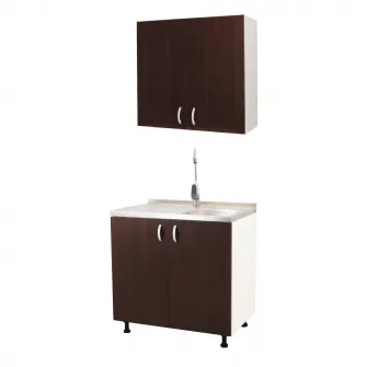 Masca chiuveta Tender Badenmob, 80x50x80 (pentu chiuveta 80x50 cm), 2 usi, PAL, Wenge