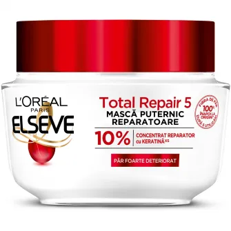 Masca de par LOreal Paris Elseve Total Repair 5 pentru par deteriorat, 300 ml