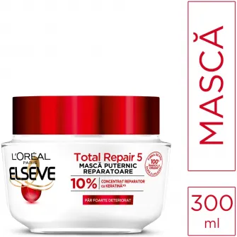 Masca de par LOreal Paris Elseve Total Repair 5 pentru par deteriorat, 300 ml