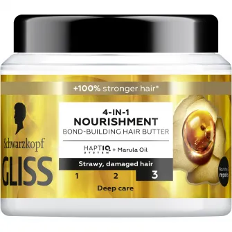 Masca de par Schwarzkopf Gliss Oil Nutritive 4 in 1 pentru par deteriorat si predispus la varfuri despicate, 400ml