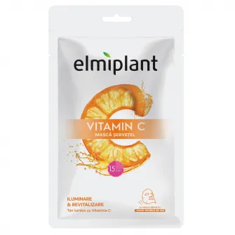 Masca servetel Elmiplant Vitamin C, pentru iluminare si revitalizare, 20 ml