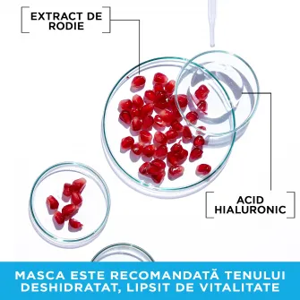 Masca servetel Garnier Moisture + Aqua Bomb cu rodie, 32 g